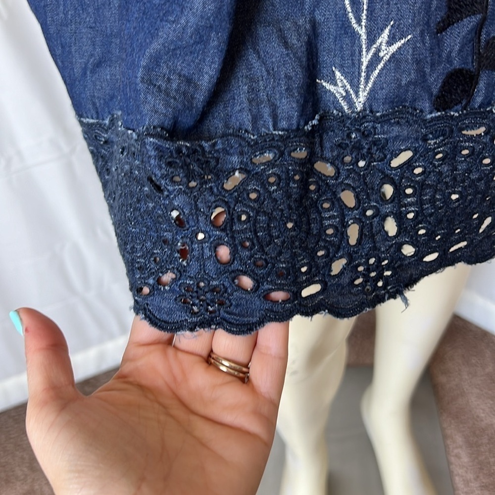 Desigual Denim Embroidered Dress - Picture 6 of 10
